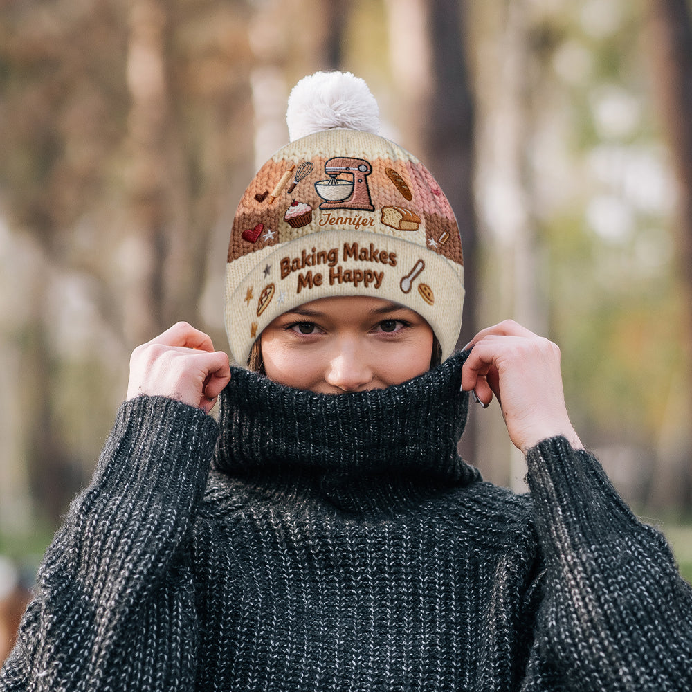 La pâtisserie me rend heureuse - Bonnet de pâtisserie personnalisé
