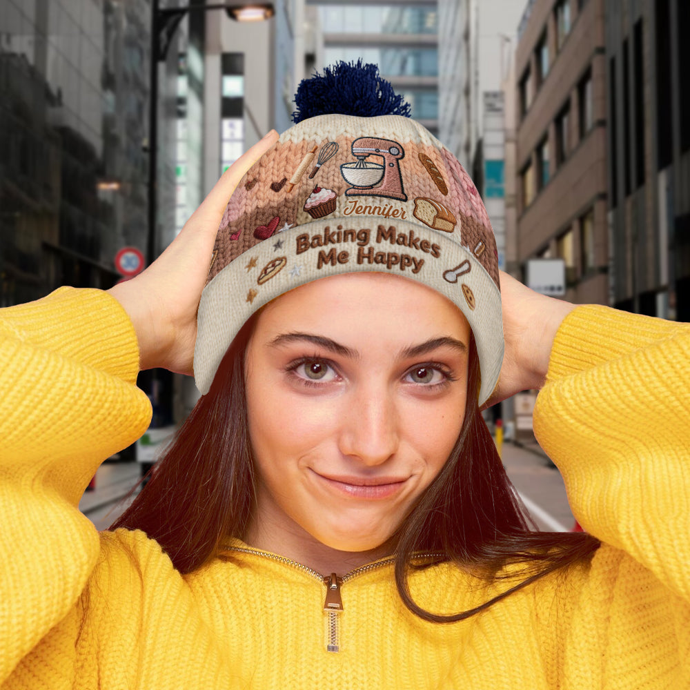 La pâtisserie me rend heureuse - Bonnet de pâtisserie personnalisé