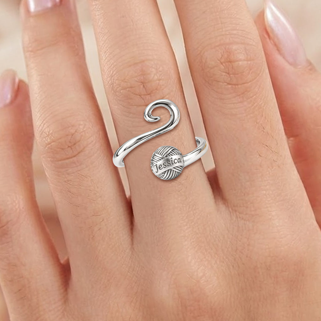 Adjustable Knitting Crocheting Loop Ring - Personalized Crocheting Adjustable Shaped Ring