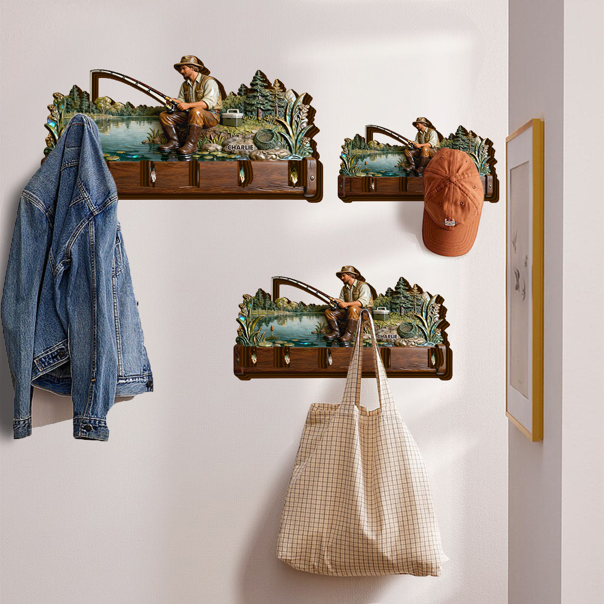 Fishing Life - Personalized Fishing Shaped Hanging Organizer