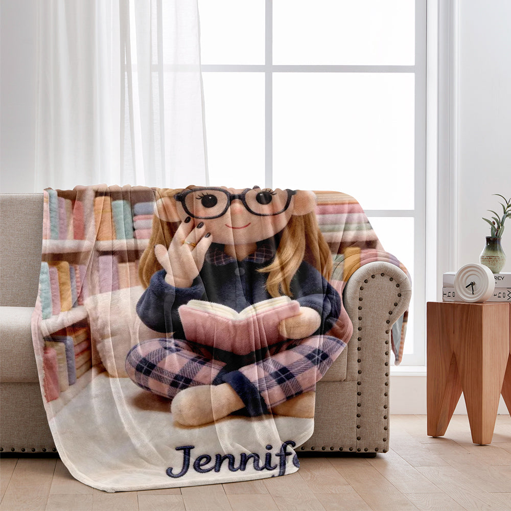 Just A Girl Who Loves Books - Personalized Book Blanket