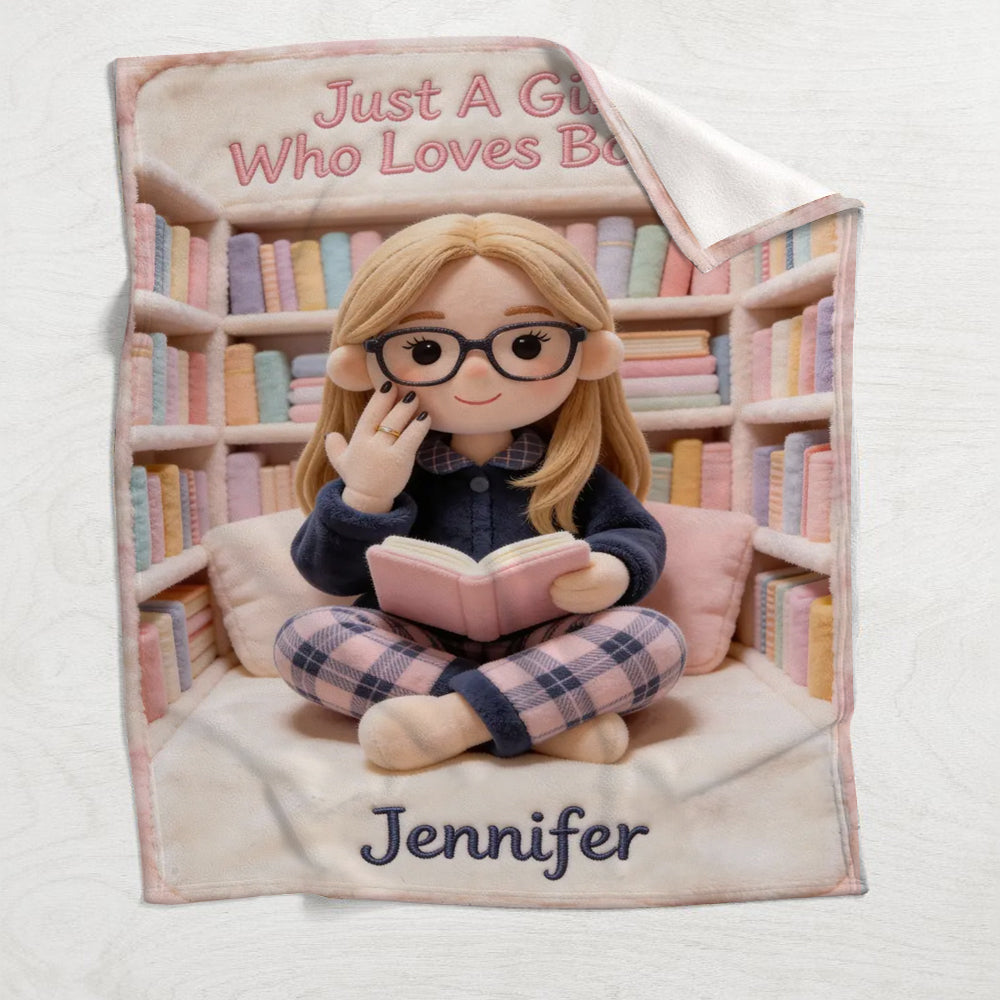 Just A Girl Who Loves Books - Personalized Book Blanket