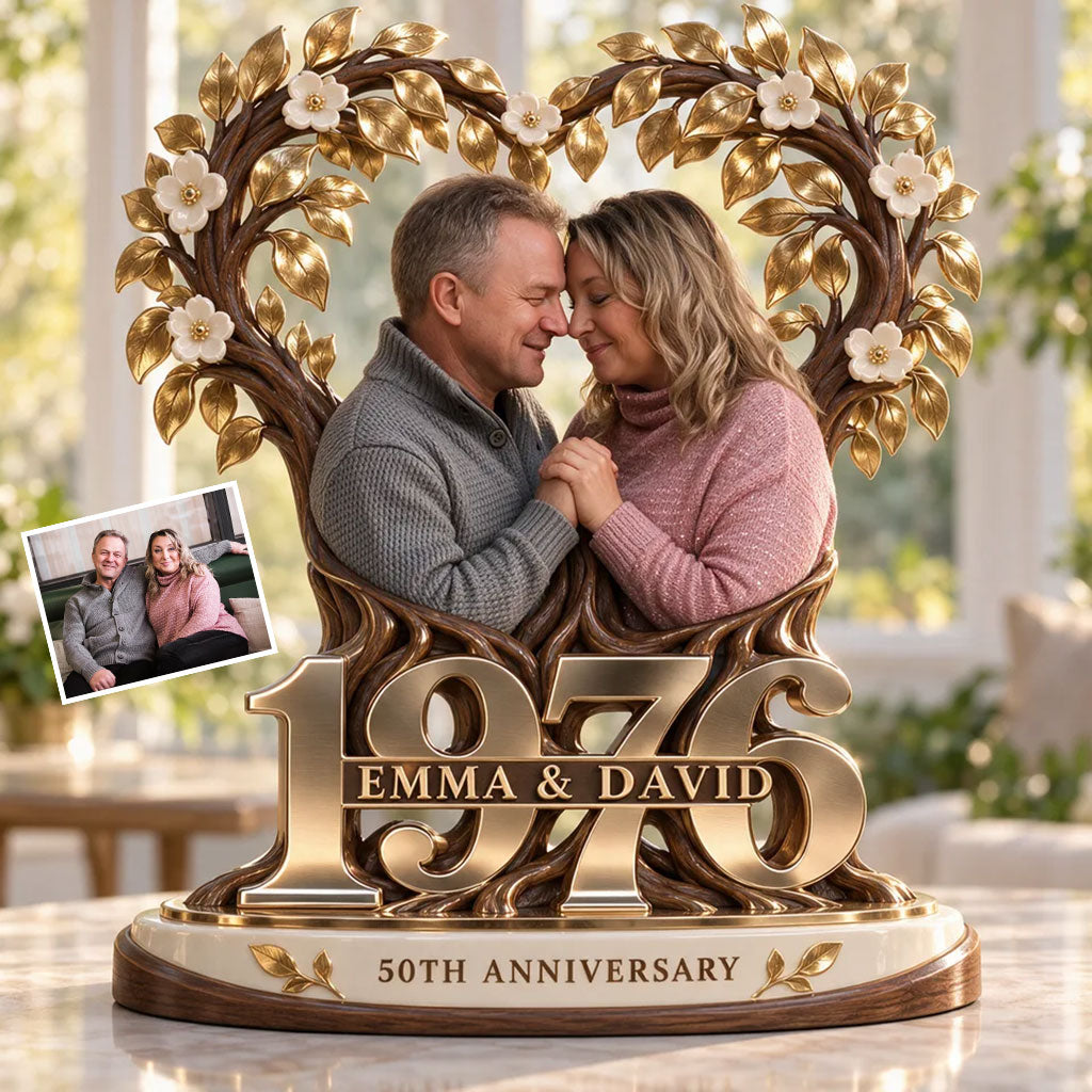 Personalisierte Geschenkidee für Paare, Romantische Jubiläumsfigur für Ehemann und Ehefrau mit Namen und Datum, Freund Freundinnen Geschenk - Personalisierte Paar Acrylplakette