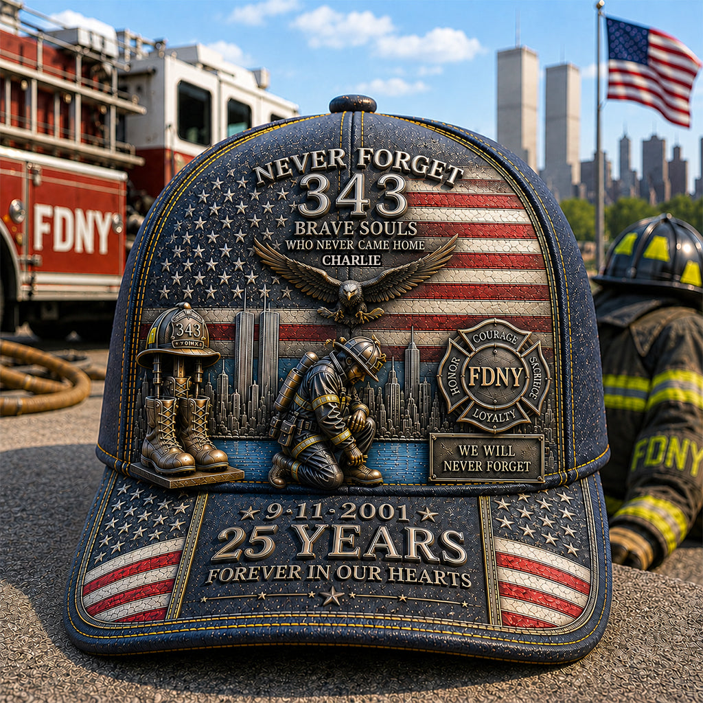 Firefighter 9/11 25th Anniversary Memorial - Personalized Firefighter Classic Cap