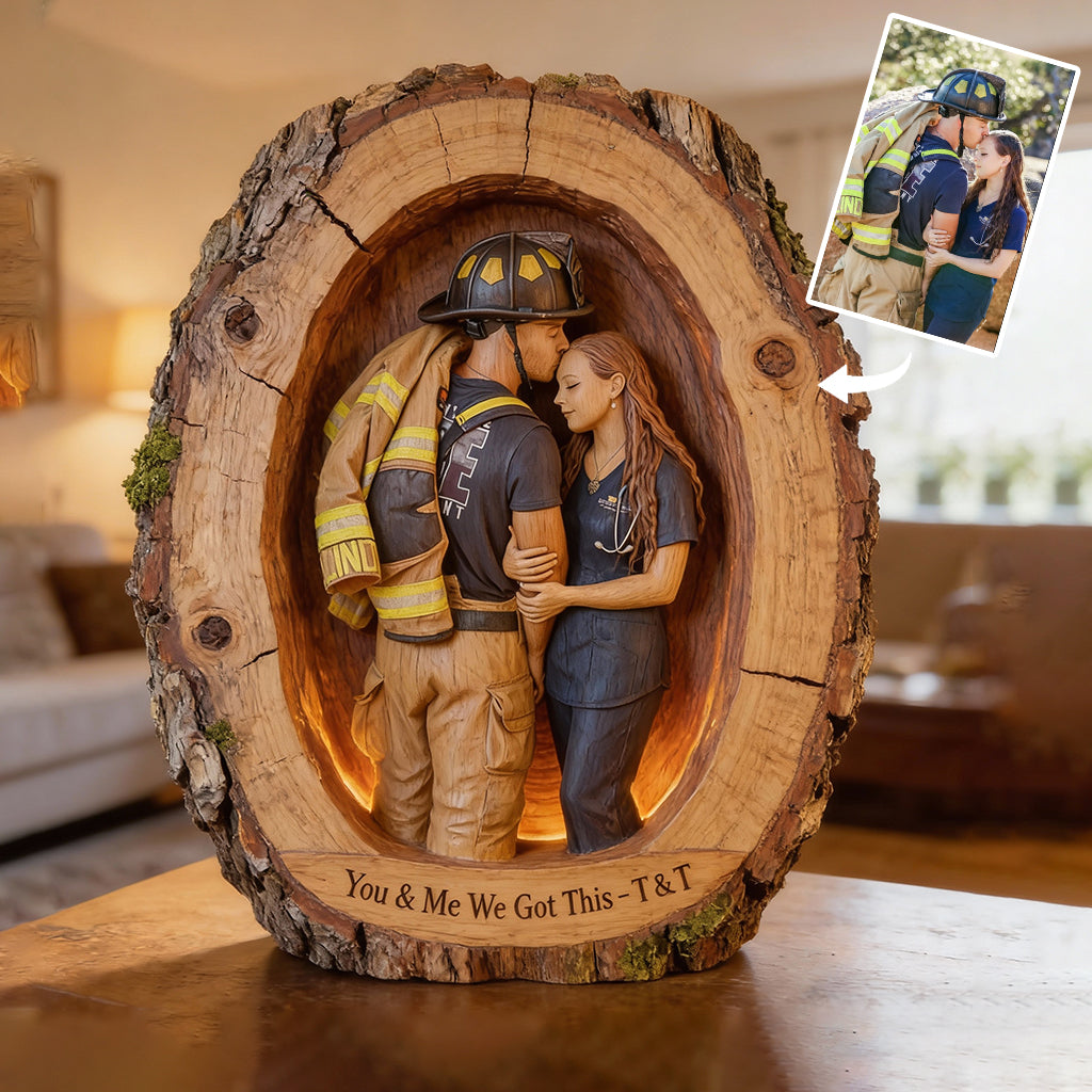 Du und ich, wir schaffen das – personalisierte Acrylplakette in individueller Form für Krankenschwestern