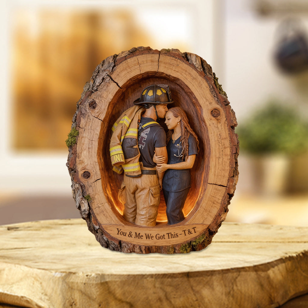 Du und ich, wir schaffen das – personalisierte Acrylplakette in individueller Form für Krankenschwestern