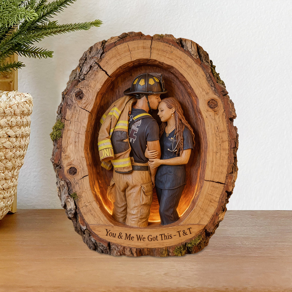 Du und ich, wir schaffen das – personalisierte Acrylplakette in individueller Form für Krankenschwestern