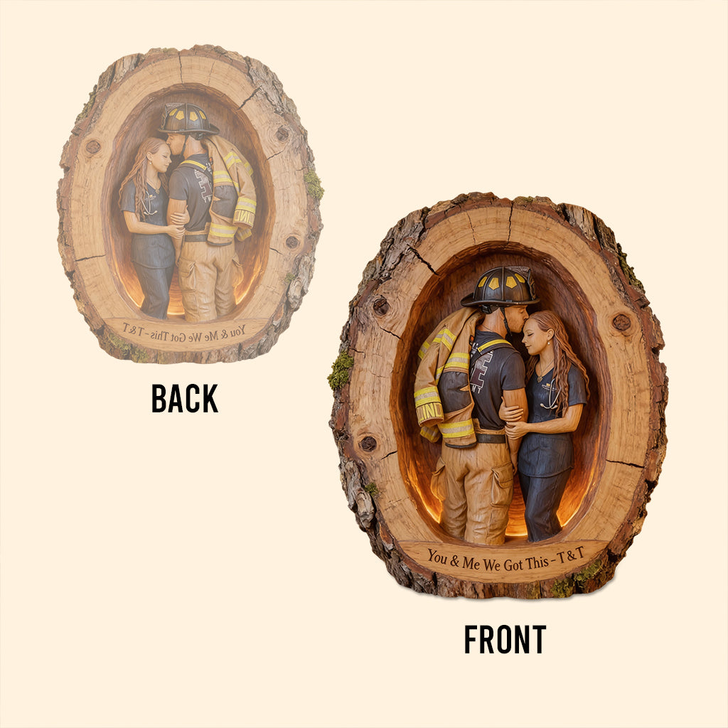 Du und ich, wir schaffen das – personalisierte Acrylplakette in individueller Form für Krankenschwestern