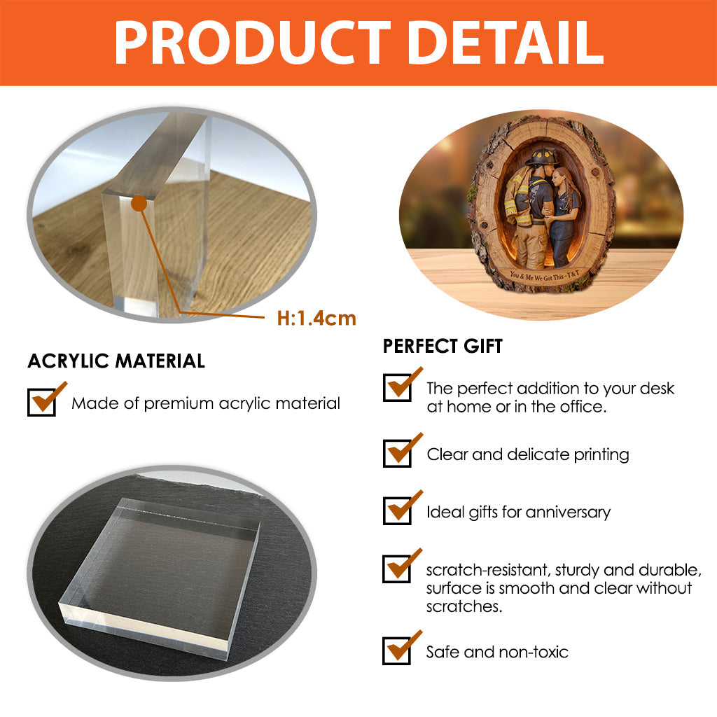 Du und ich, wir schaffen das – personalisierte Acrylplakette in individueller Form für Krankenschwestern