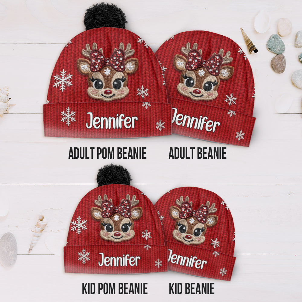 Christmas Reindeer - Personalized Kid Beanie Hat