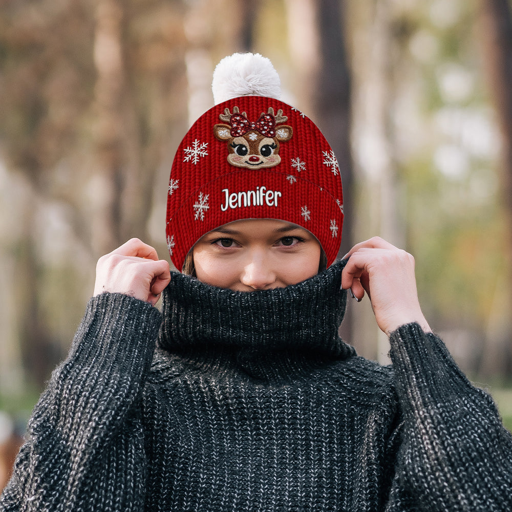Christmas Reindeer - Personalized Kid Beanie Hat