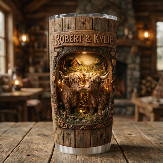 Ich gehöre dir - Personalisierter Highland Cow Tumbler