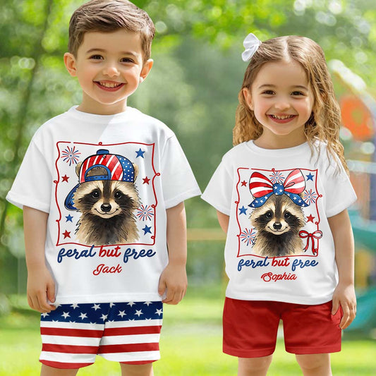 Feral But Free - Personalized Kid T-shirt & Shorts
