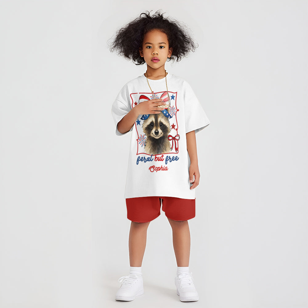 Feral But Free - Personalized Kid T-shirt & Shorts