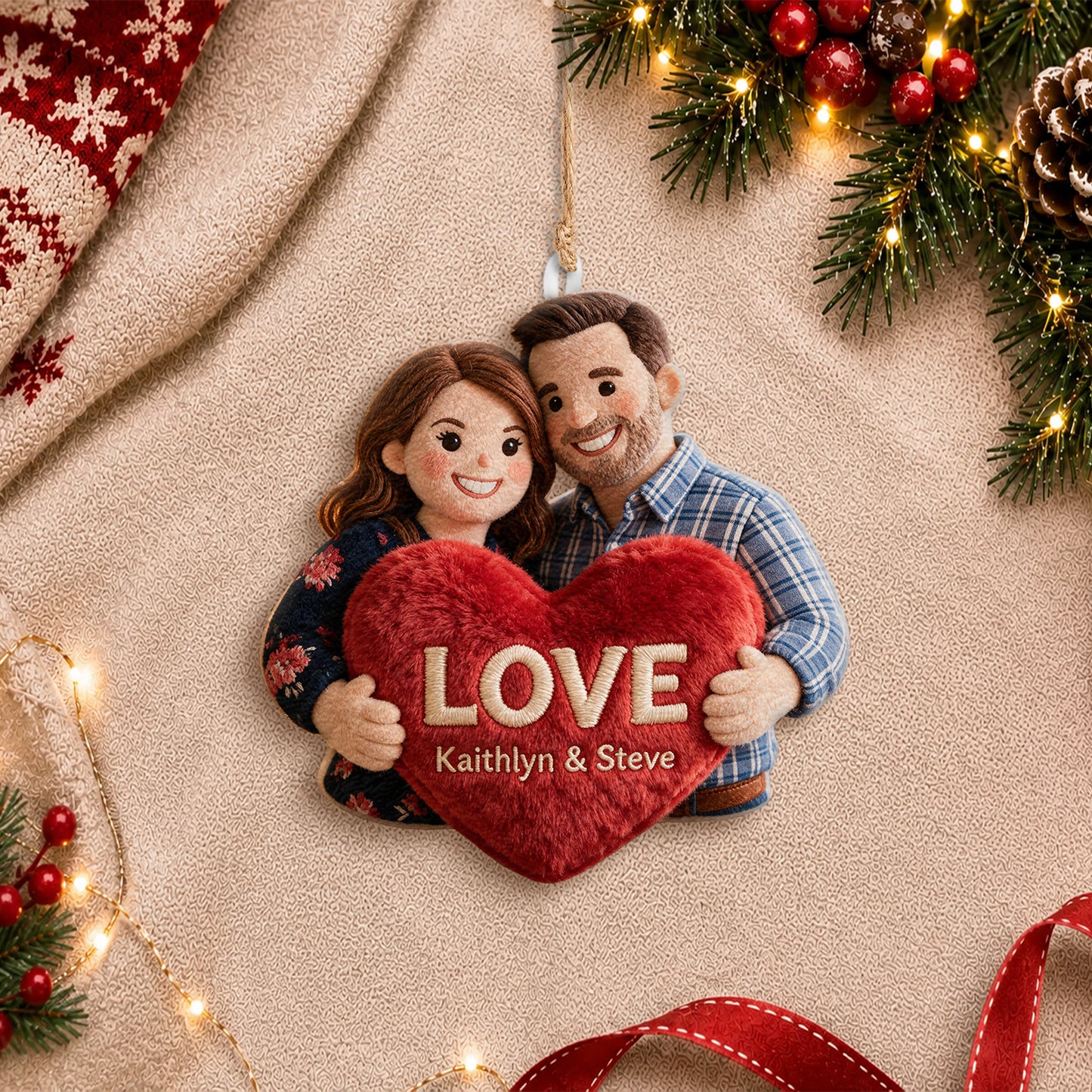 You And Me - Personalized Couple Plush Ornament