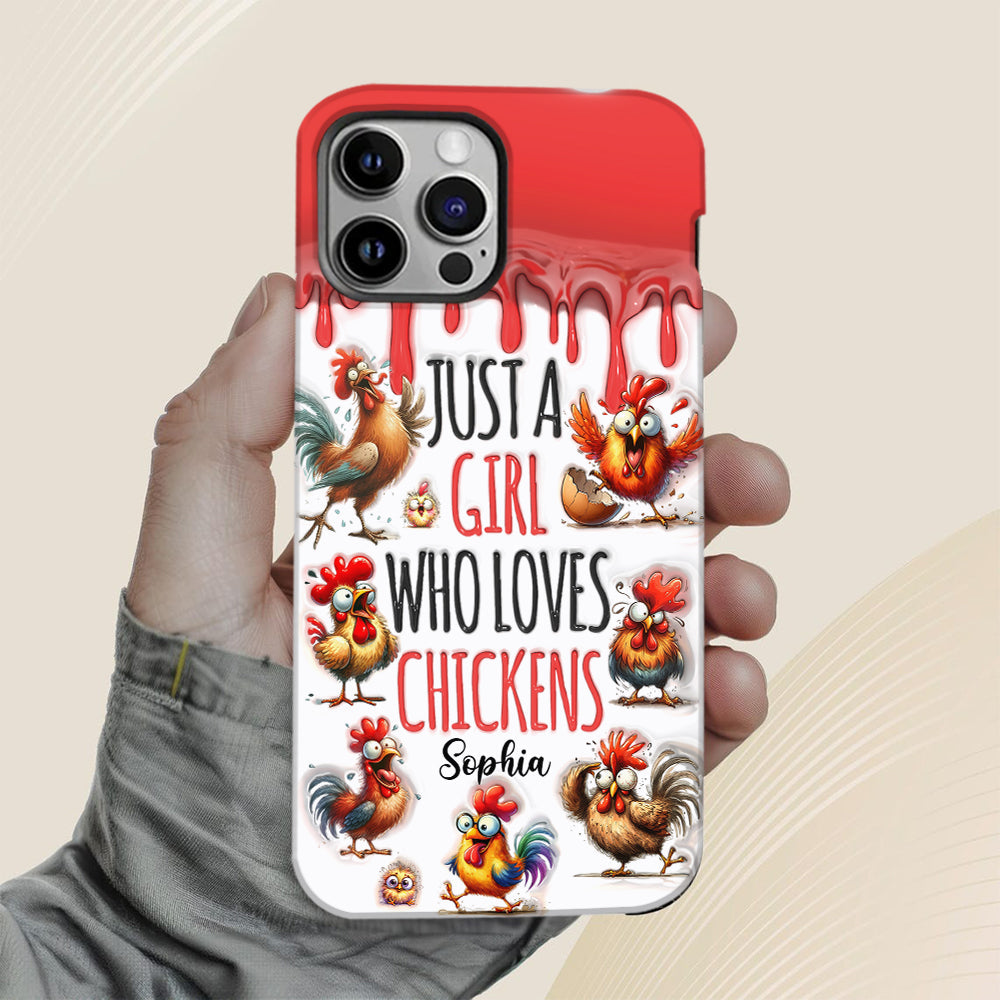 Just A Girl Who Loves Chicken - Personalized Chicken Full Print Phone Case