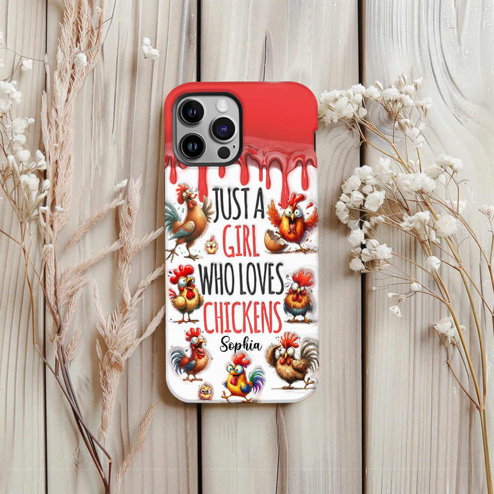 Just A Girl Who Loves Chicken - Personalized Chicken Full Print Phone Case