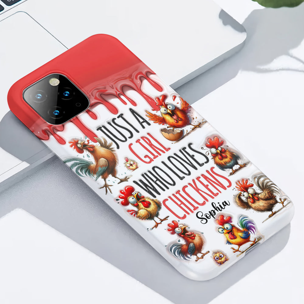 Just A Girl Who Loves Chicken - Personalized Chicken Full Print Phone Case
