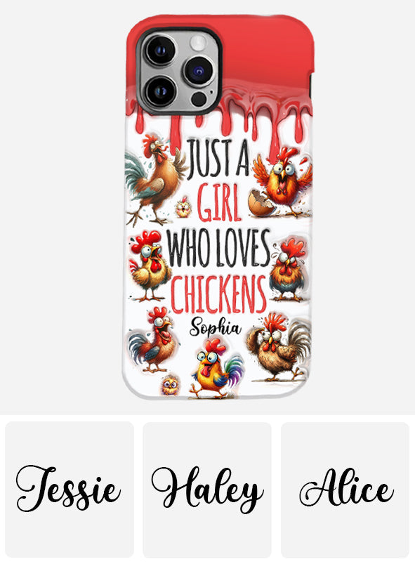 Just A Girl Who Loves Chicken - Personalized Chicken Full Print Phone Case