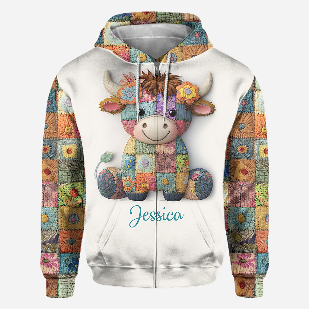 Une fille qui aime les vaches des Highlands - T-shirt personnalisé avec motif vache des Highlands