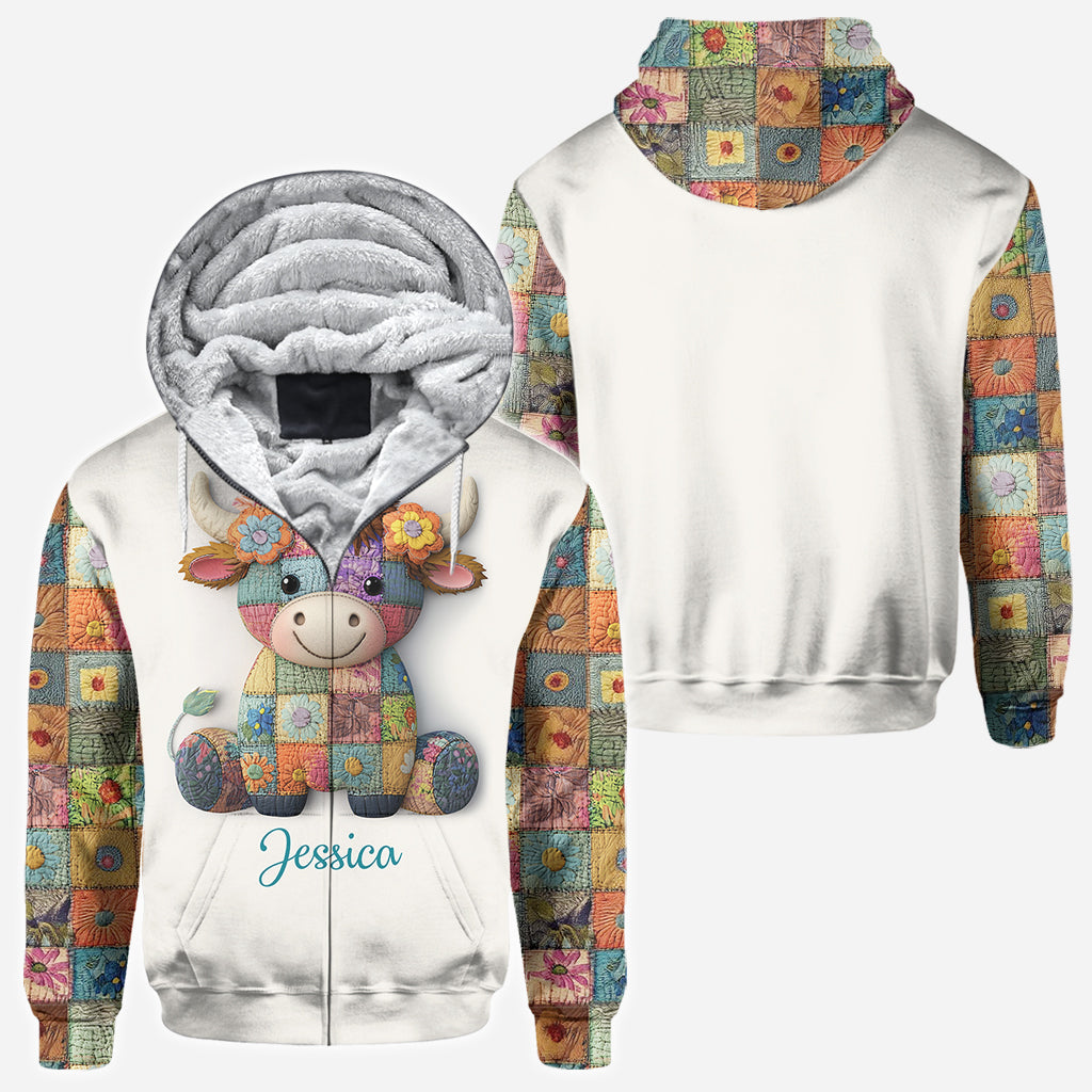 Une fille qui aime les vaches des Highlands - T-shirt personnalisé avec motif vache des Highlands