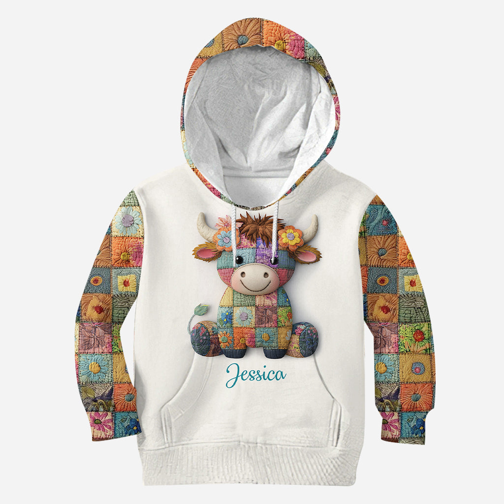 Une fille qui aime les vaches des Highlands - T-shirt personnalisé avec motif vache des Highlands