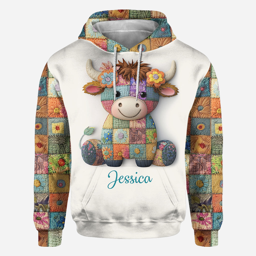 Une fille qui aime les vaches des Highlands - T-shirt personnalisé avec motif vache des Highlands