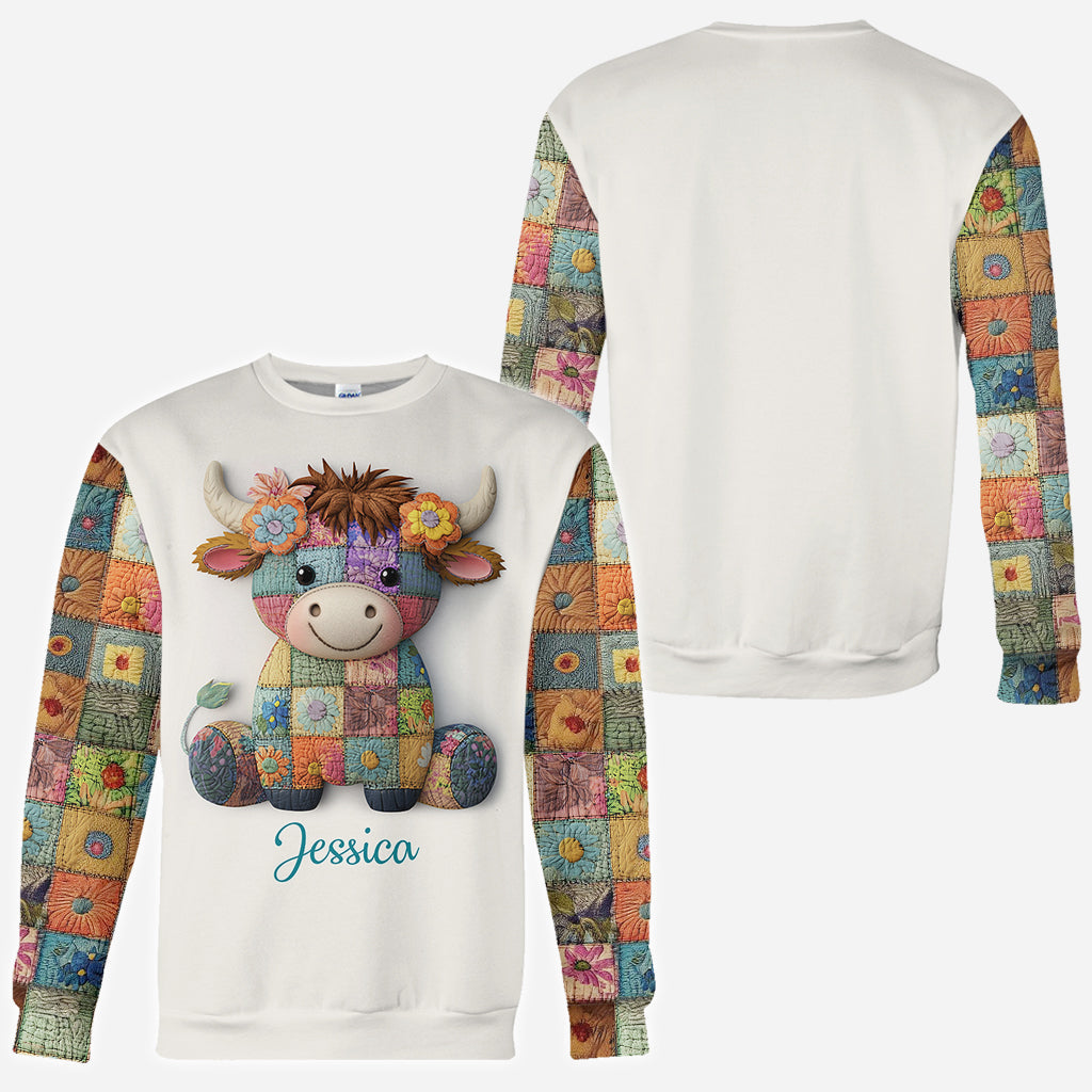 Une fille qui aime les vaches des Highlands - T-shirt personnalisé avec motif vache des Highlands
