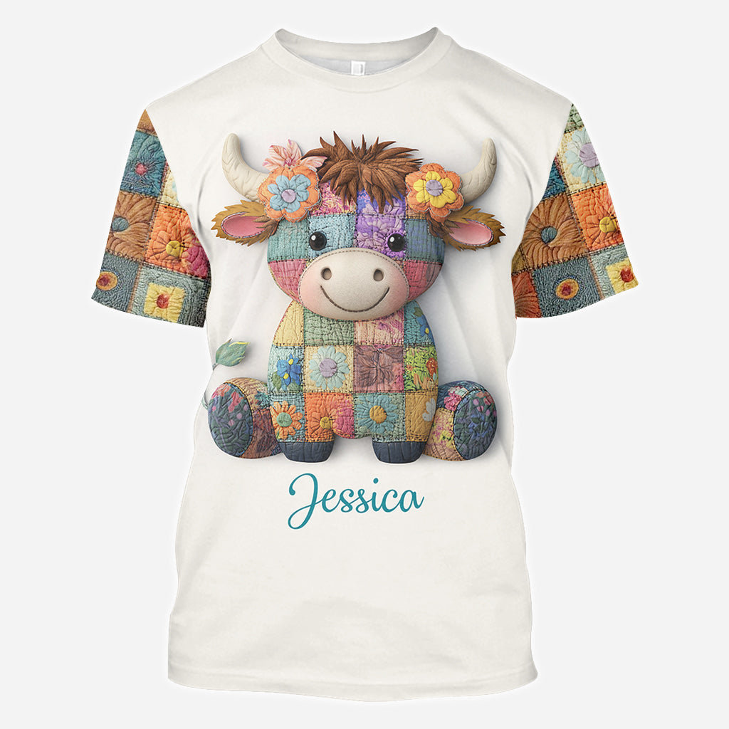 Une fille qui aime les vaches des Highlands - T-shirt personnalisé avec motif vache des Highlands