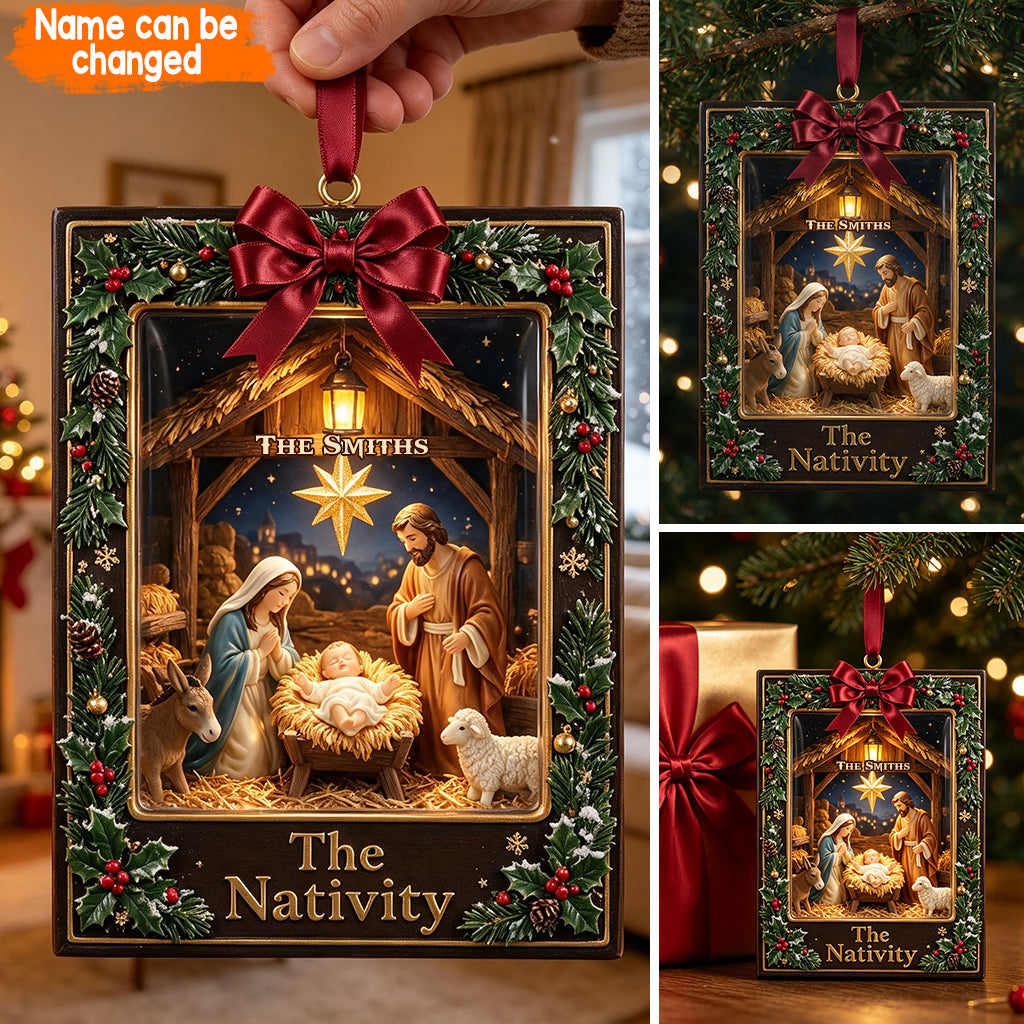 Die Krippe - Personalisierbarer Christlicher Ornament