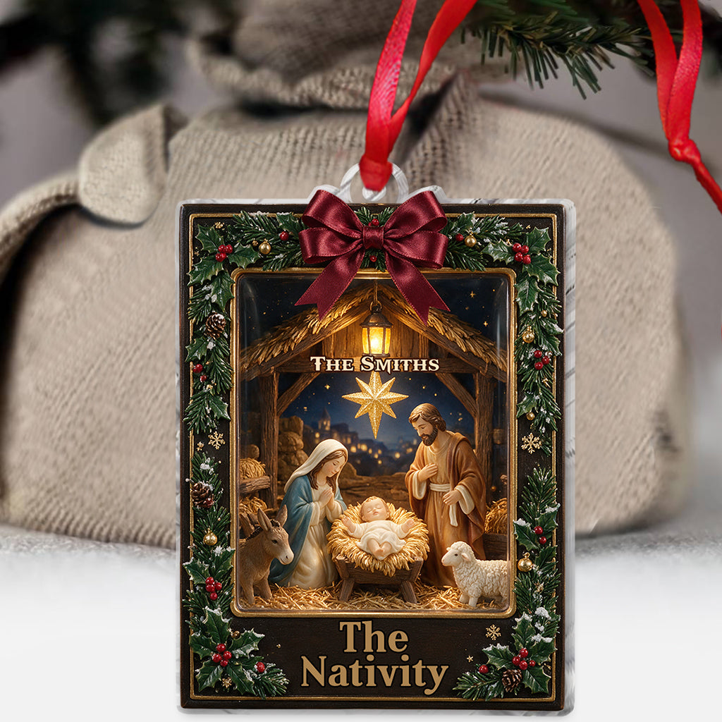 Die Krippe - Personalisierbarer Christlicher Ornament