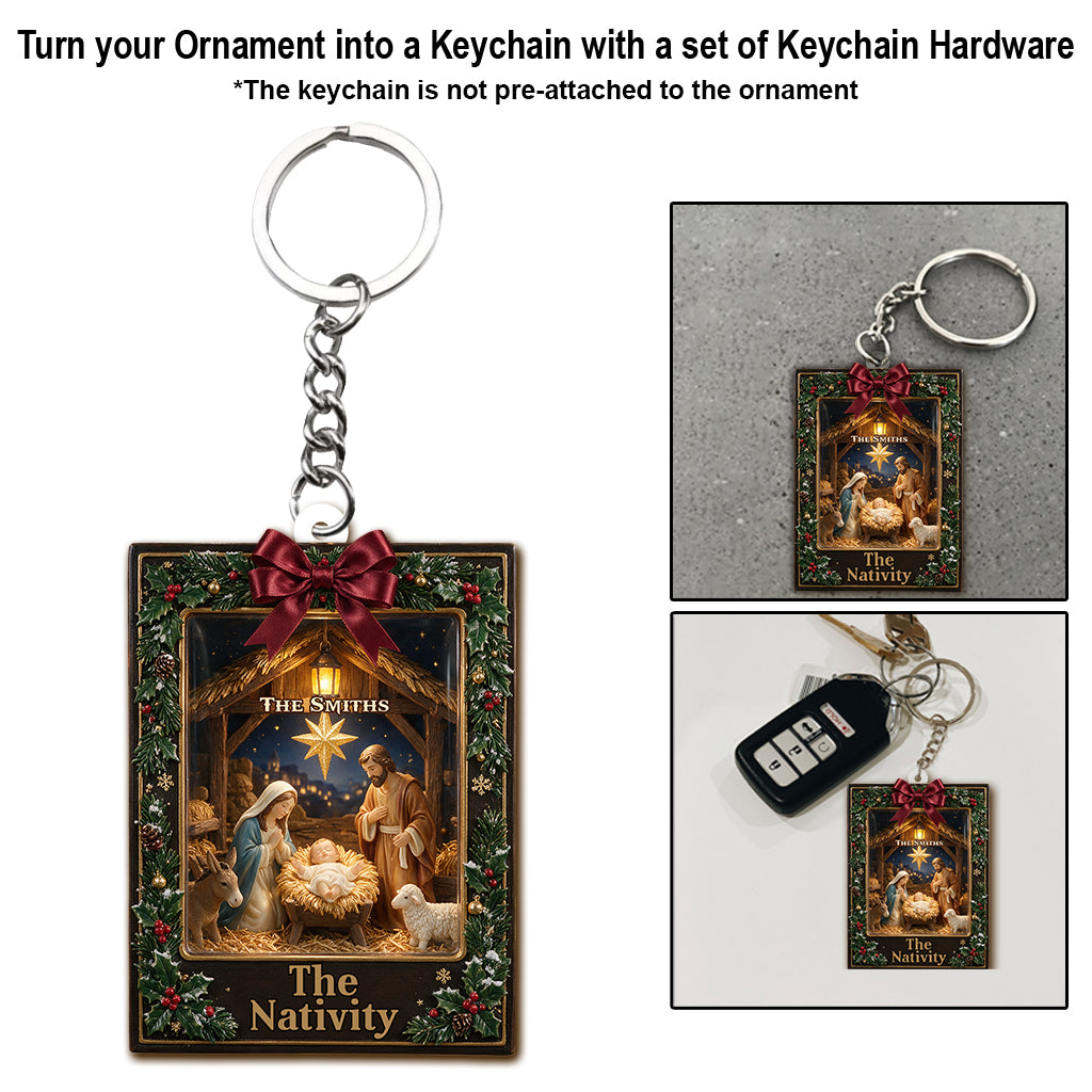 Die Krippe - Personalisierbarer Christlicher Ornament