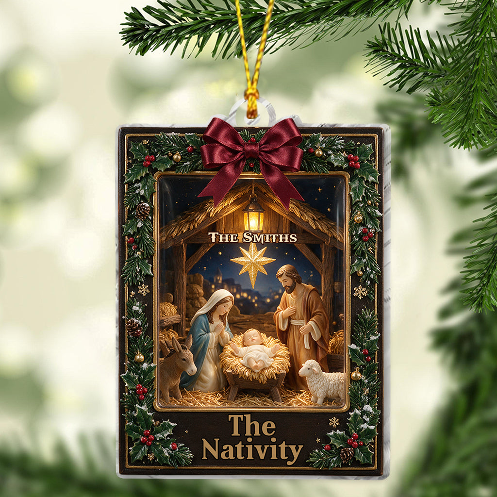 Die Krippe - Personalisierbarer Christlicher Ornament