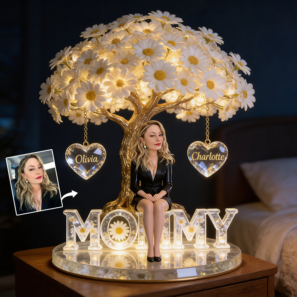 Custom Any Photo & Birthmonth Flower - Personalized Mother Acrylic LED Night Light