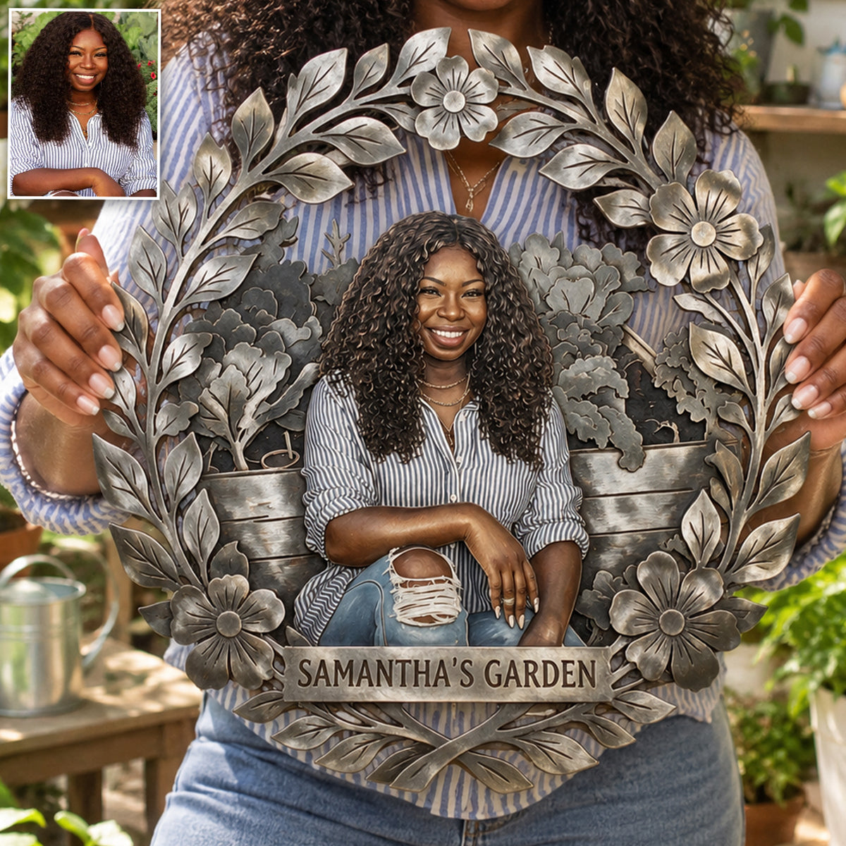 And Into The Garden I Lose My Mind And Find My Soul - Personalized Gardening 3D Printed Cut Metal Sign