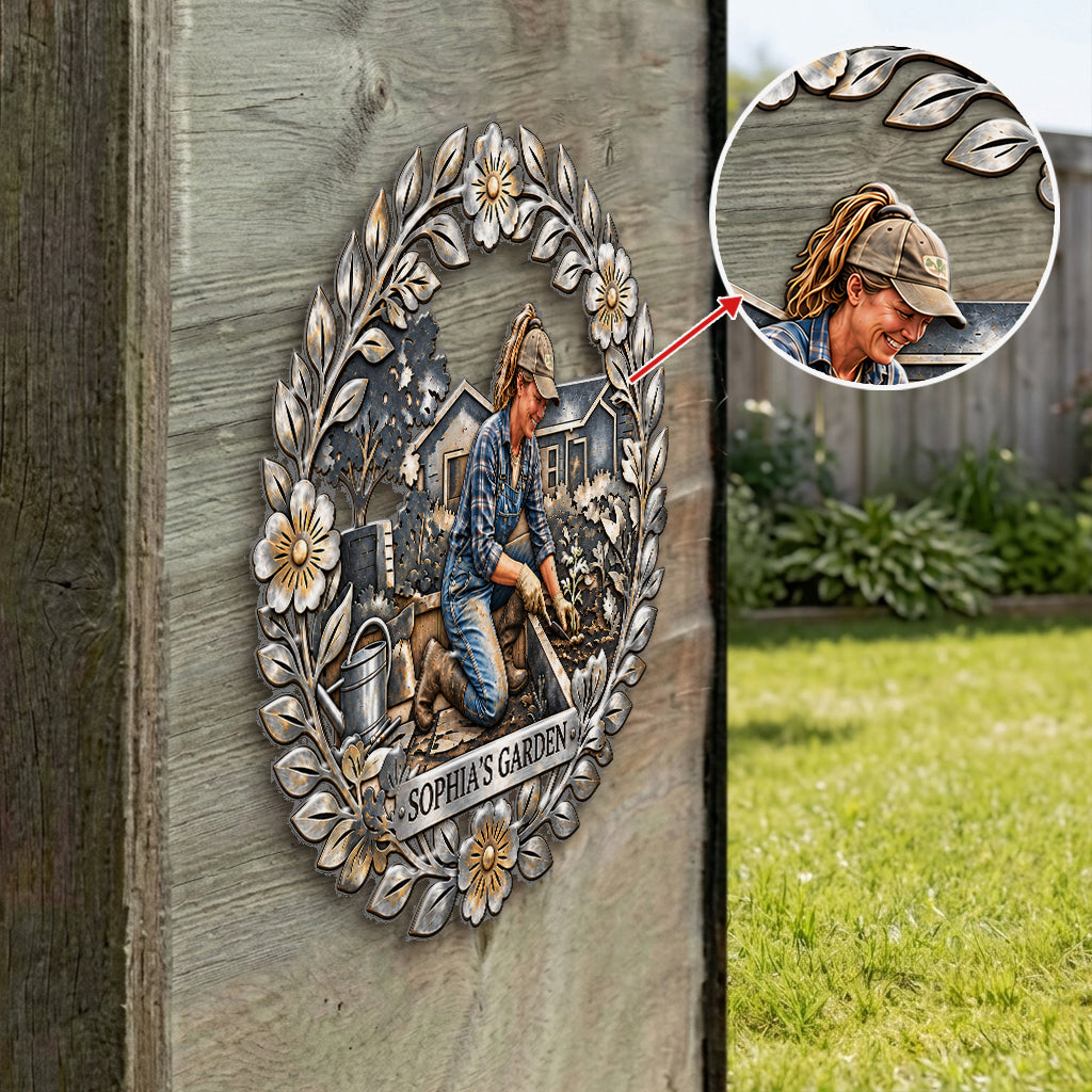 And Into The Garden I Lose My Mind And Find My Soul - Personalized Gardening 3D Printed Cut Metal Sign