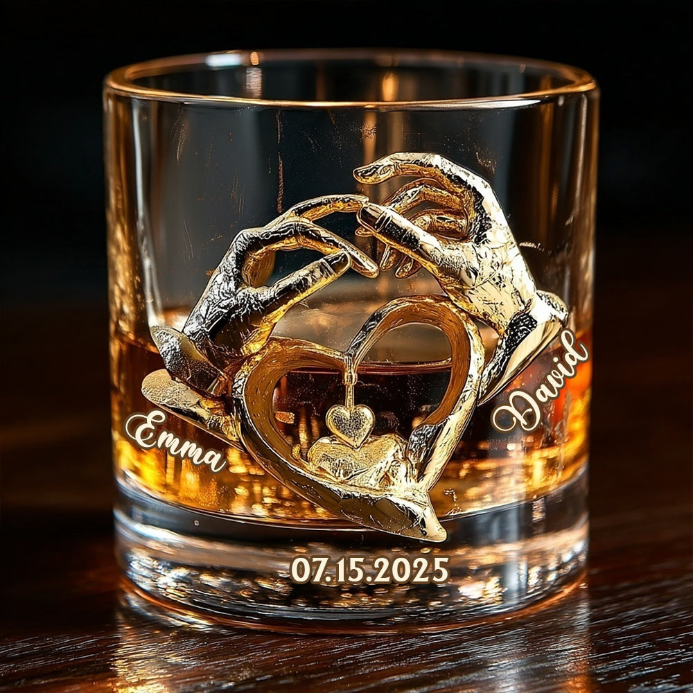 Anniversary Gift For Him/ Her - Personalized Couple Whiskey Glass
