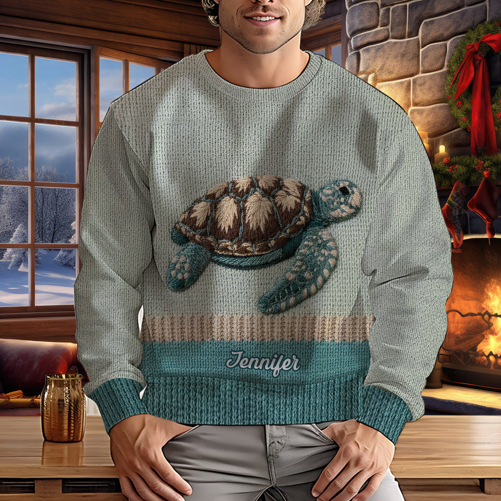 Beautiful Turtle - Personalized Turtle Ugly Sweater