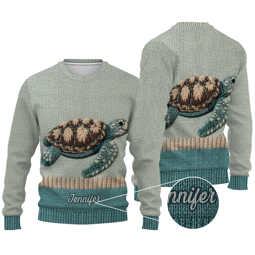 Beautiful Turtle - Personalized Turtle Ugly Sweater