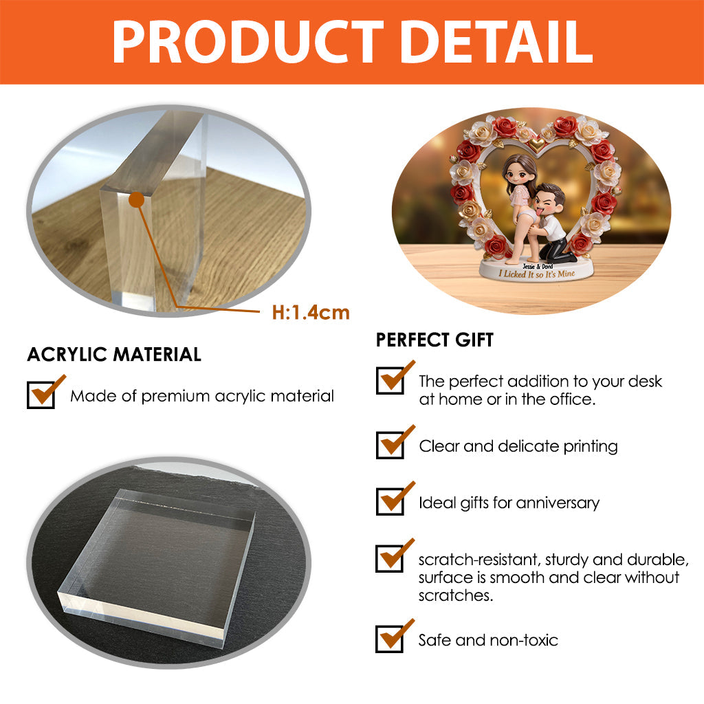C'est à moi - Plaque acrylique personnalisée pour couple épicé