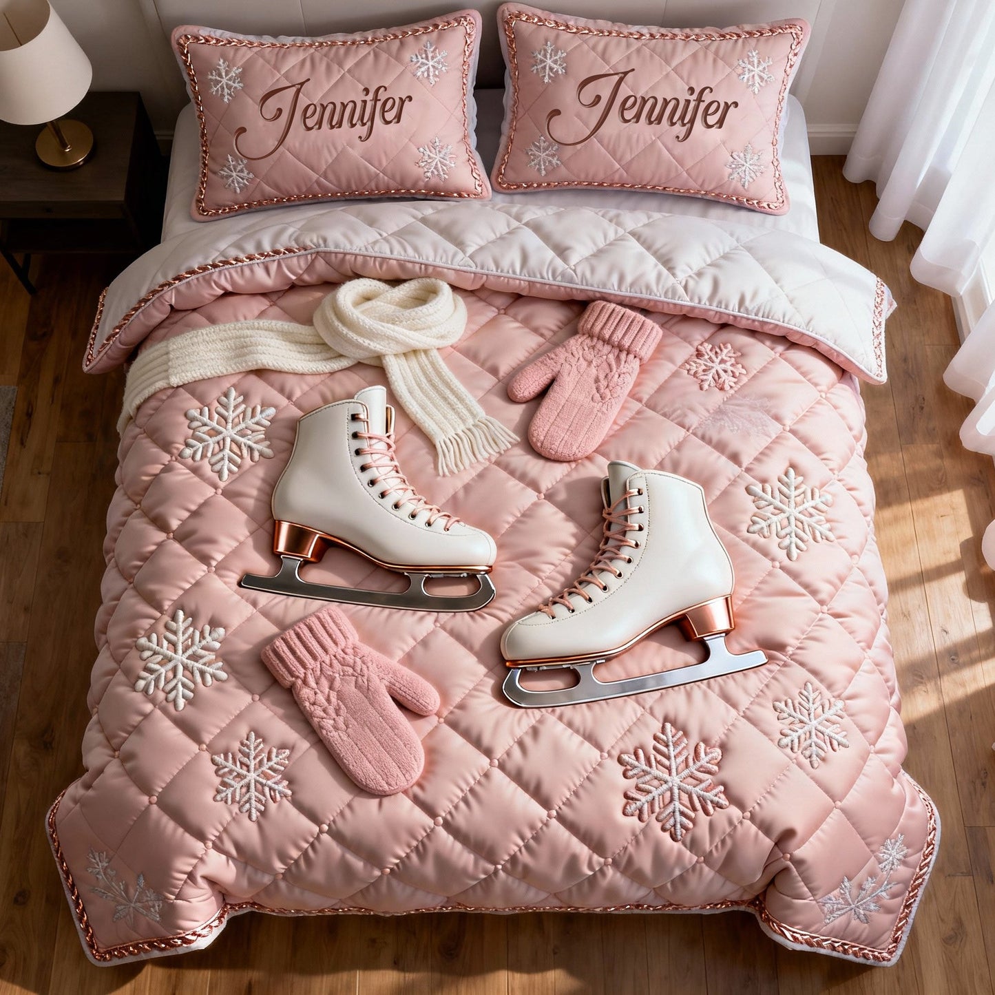 Ice Skating - Personalized Ice Skating Quilt Set