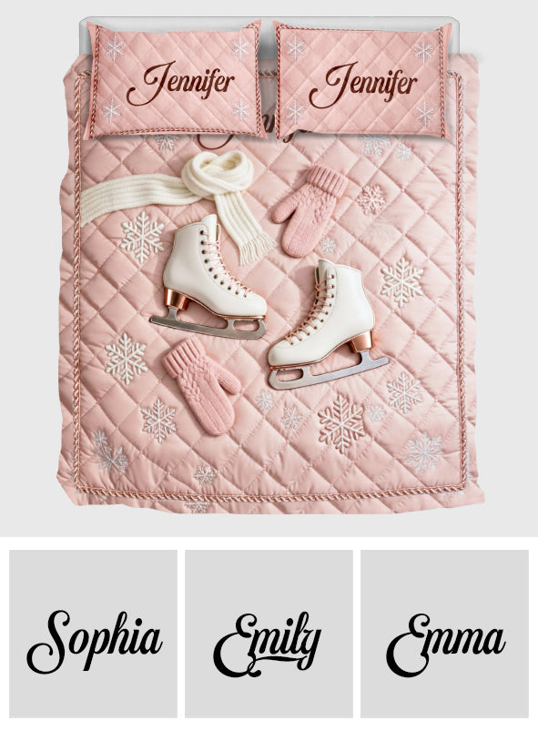 Ice Skating - Personalized Ice Skating Quilt Set