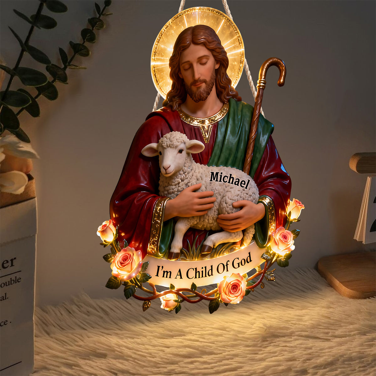 Lamb of Grace - Personalized Christian LED Light Acrylic Sign