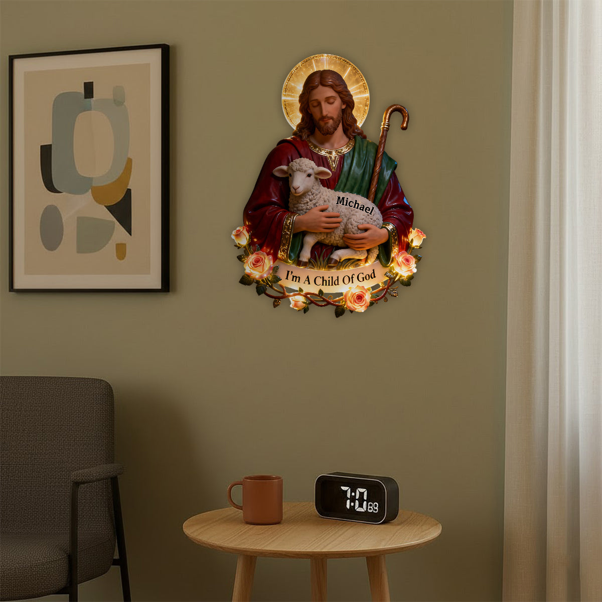 Lamb of Grace - Personalized Christian LED Light Acrylic Sign