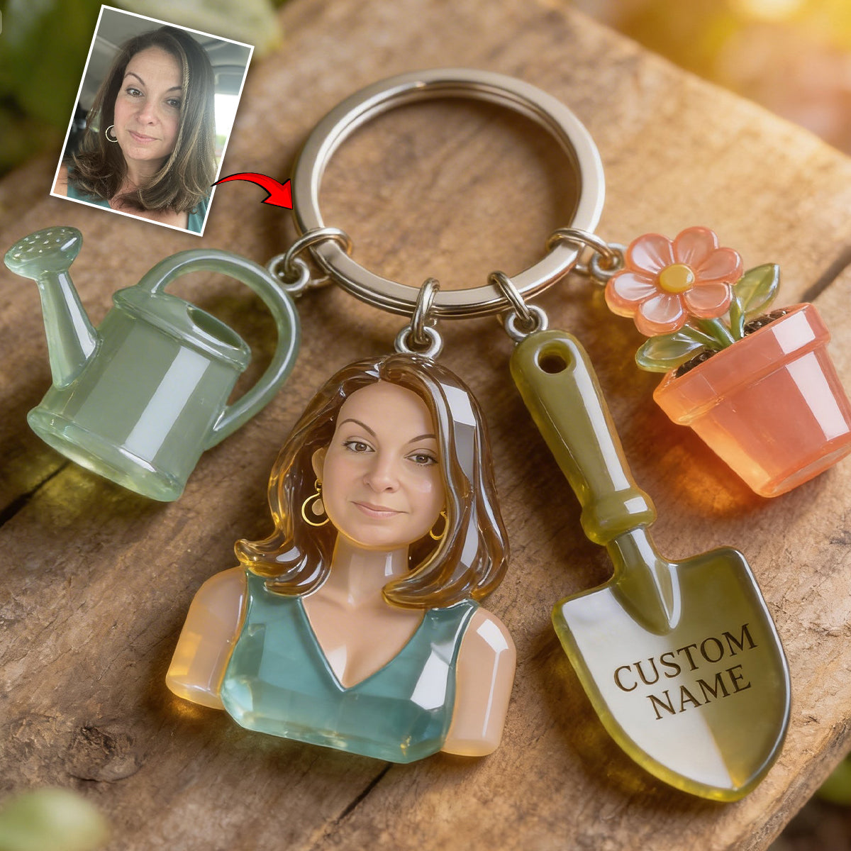 Love Gardening - Personalized Gardening Keychain With Charms