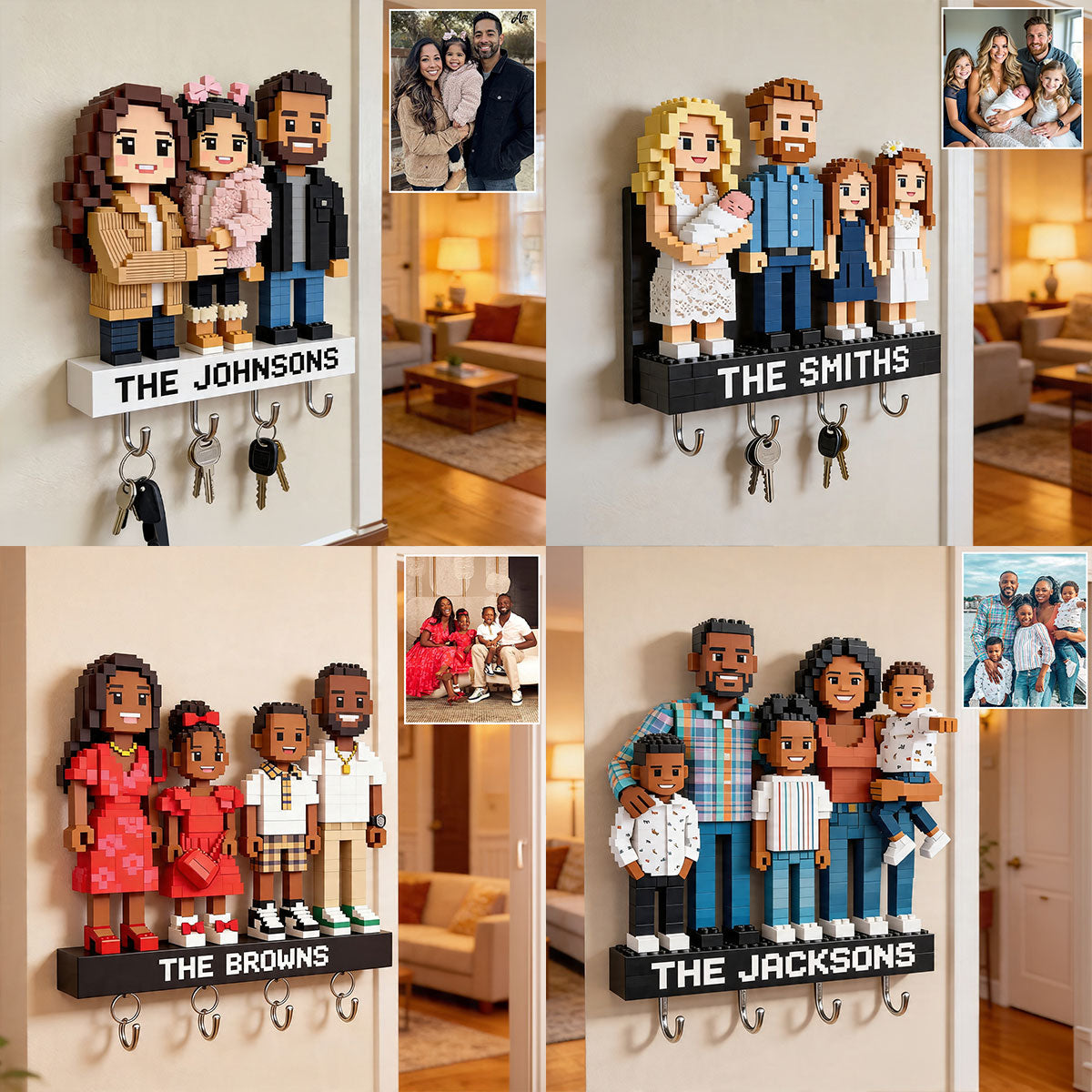 Custom Any Photo - Personalized Family Custom Shaped Hanging Rack