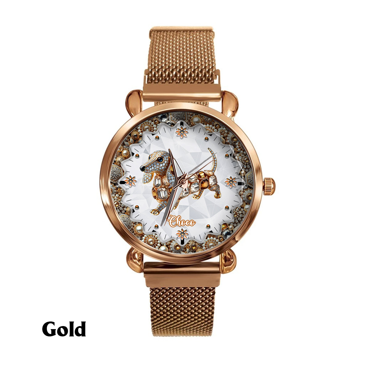 Ich liebe meine Hunde – Personalisierte Damen-Handuhr mit Hundemotiv 