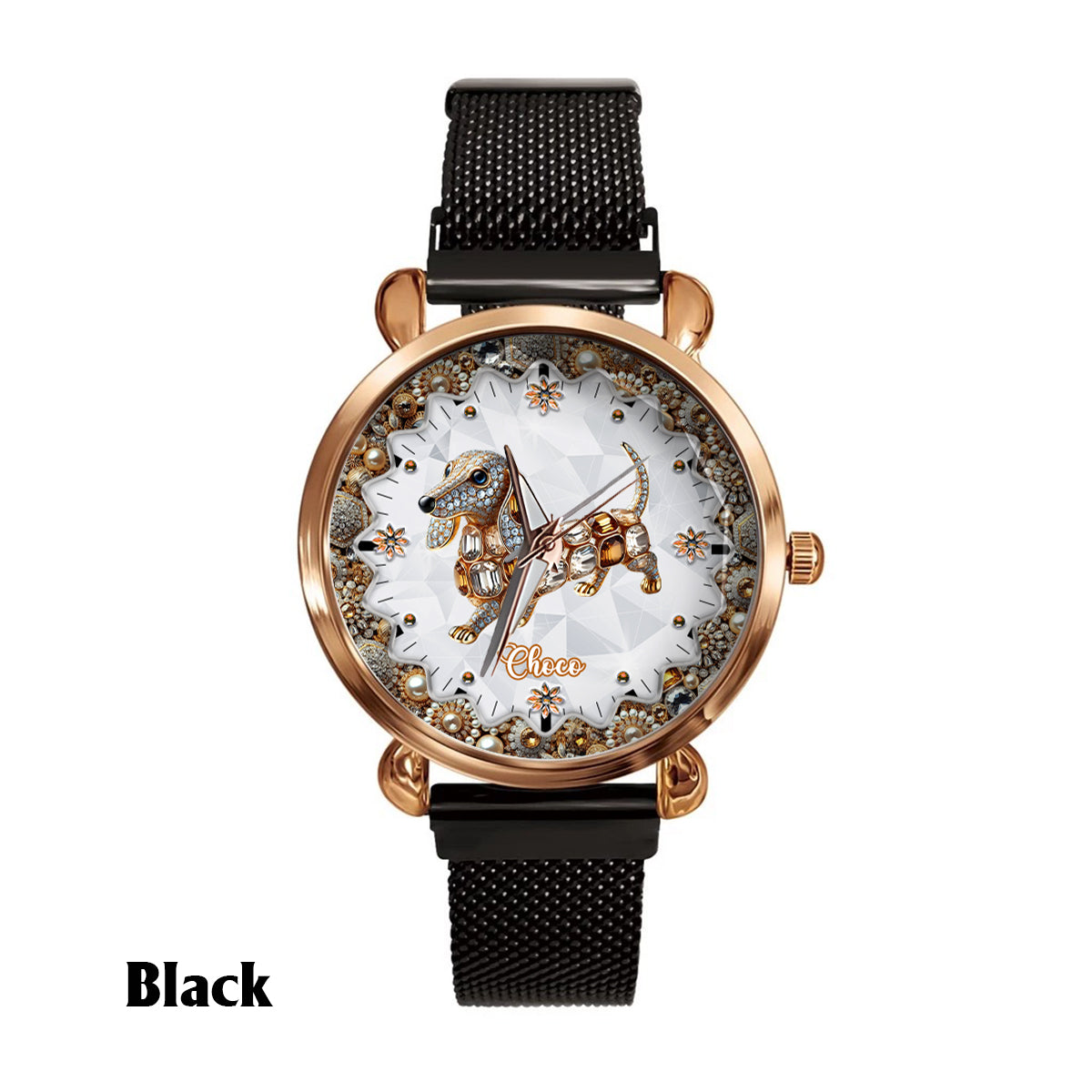 Ich liebe meine Hunde – Personalisierte Damen-Handuhr mit Hundemotiv 