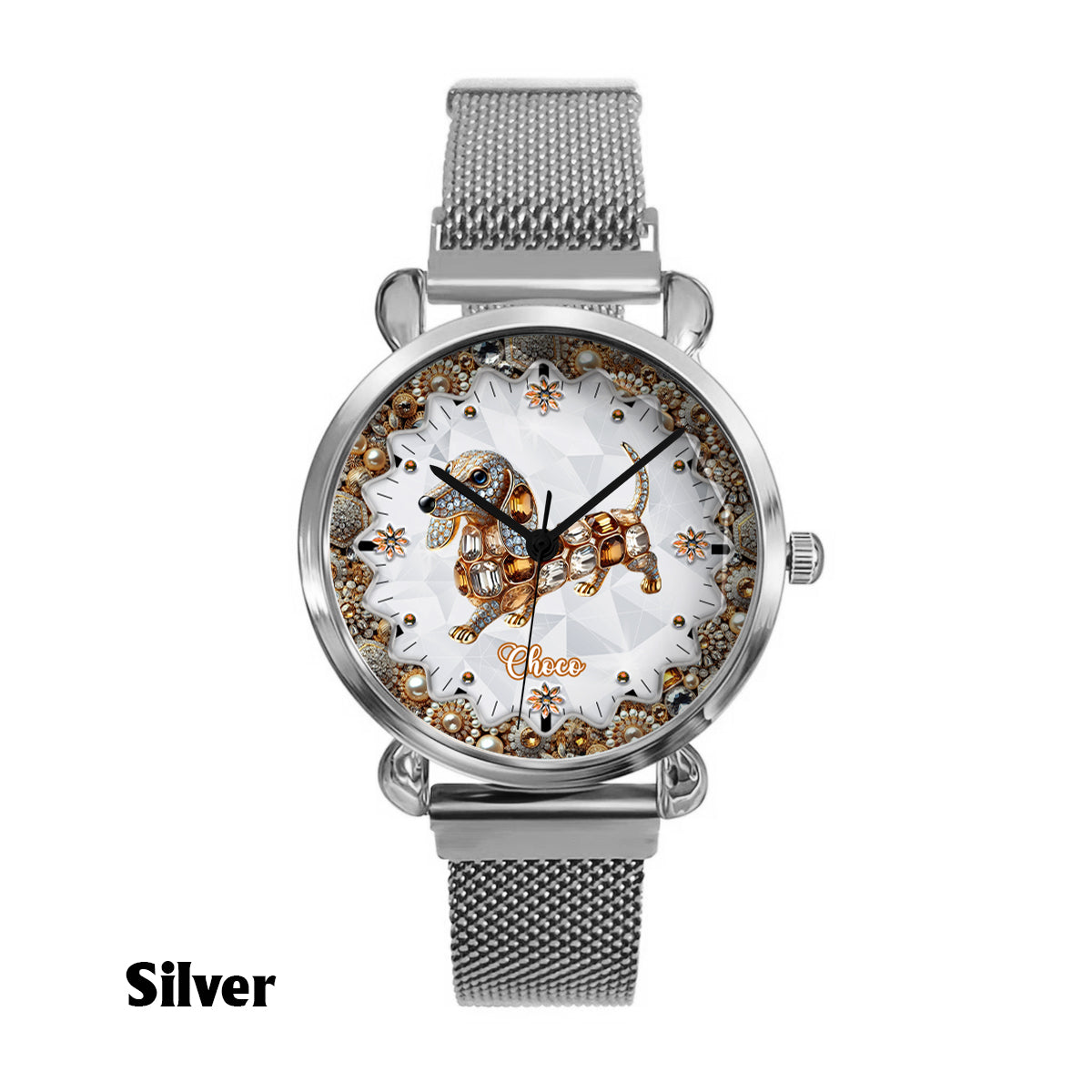 Ich liebe meine Hunde – Personalisierte Damen-Handuhr mit Hundemotiv 