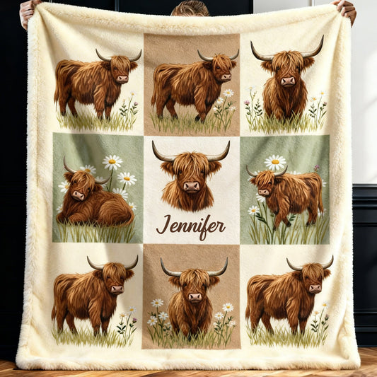 Farmer Life - Personalized Highland Cow Blanket